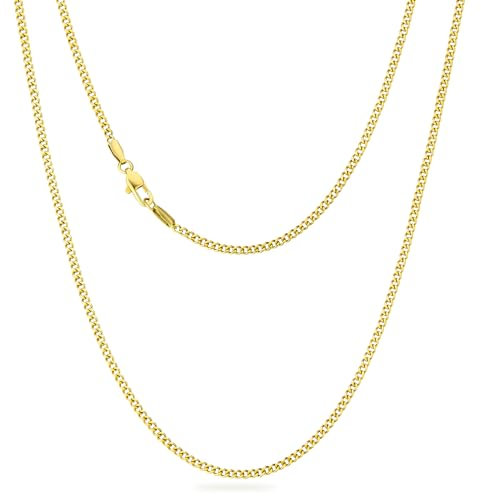 KRKC&CO 2/3/4/5 Gold Chain Men's Necklace 18K Gold Plated/White Gold, Miami Cuban Link Chain for Men, Hip Hop Thick Curb Chains