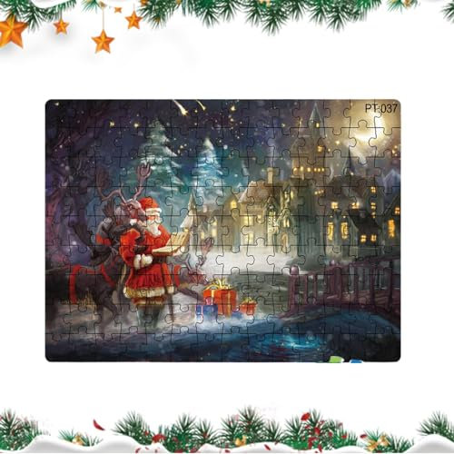 EWOKE Papppuzzle | Puzzles aus Pappe | Weihnachten Winter Weihnachtsmann Dekoration, Puzzles für Mädchen, Kinder, Jungen, Kinder