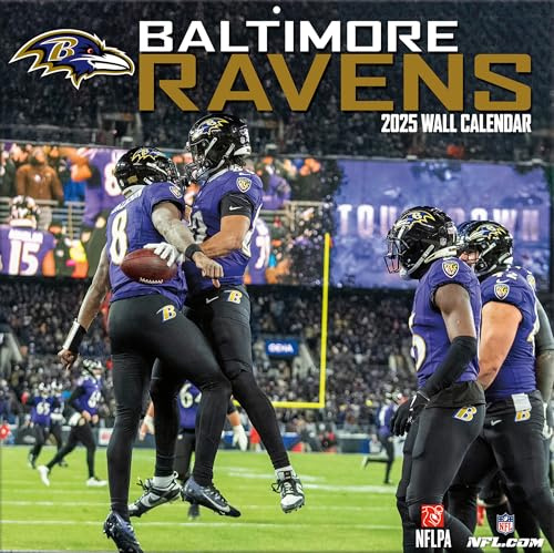 Baltimore Ravens 2025 12x12 Team Wall Calendar