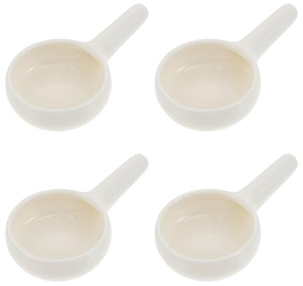 PRETYZOOM Tealight Comfortable and Wax Ceramic 4pcs Holders Spoon Candle a in Essential White to Create Warm Atmosphere Burner