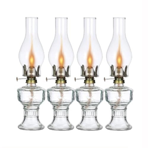 YKSJDFH Bauernhaus-Kerosinlampe, Öllampe, Vintage-Glas-Öllaterne, Notfall-Öllampe, Hurrikan-Laterne für Innen-, Umgebungsbeleuchtung, Dekoration, Outdoor-Camping-Nutzung