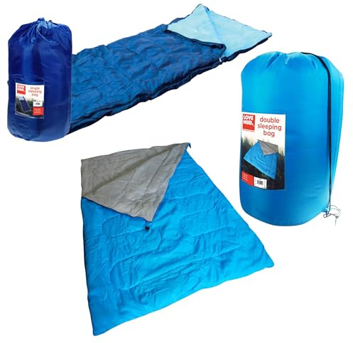 Single Or Double Adult Sized Windproof Waterproof Sleeping Bags | For Hiking