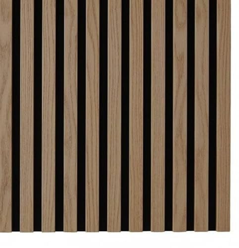Acoustic Wall Panelling 2400mm x 600mm Decorative 3D Slatted Wood Effect (Natural Oak)