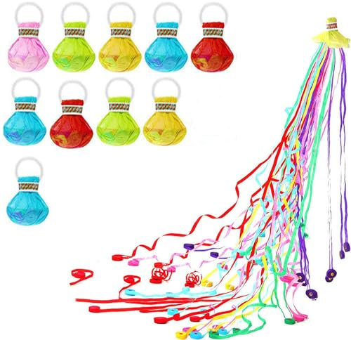Coogime 10 Stück Party Popper, Handwerfende Bänder, Luftschlangen Hand Werfen Streamer Luftschlangen Geburtstag Bombe geeignet für Weihnachten, Geburtstag Party, Hochzeit, Abschlussfeier, Neujahr