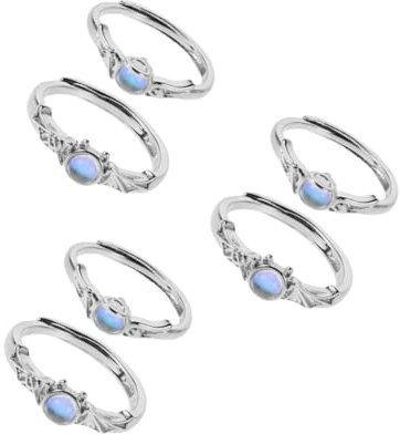 DEARMAMY 3er-sets Für Paare Modischer Engel-dämon Verstellbarer Mondstein Für Frauen Stilvolle Hexen-hochzeitssets 2 Stück * 3