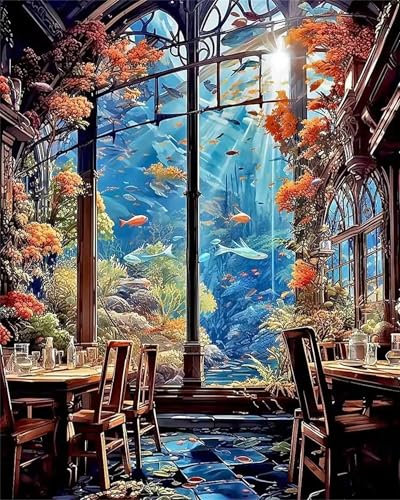 Puzzle 120 Teile Erwachsene,Puzzle für Erwachsene und Kinder 120 Teile,Gehirn-Herausforderung,Puzzles Pädagogisches Spiel,Puzzles mit Unterwasser-Restaurant-Motiv