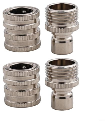 Lot de 4 raccords rapides en acier inoxydable pour tuyaux et pulvérisateurs