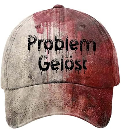 Generisch Problem Gelöst Baseball Caps Unisex Halloween Kappe Blutspritzer Printed Verstellbar Baseballkappe für Damen Herren Horror Motiv Blutige Bedruckt Sport Cap für Outdoor Sport Reiten