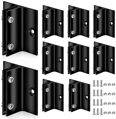 Zonon 10 Pack Aluminum Corridor Sign Holder, 1/8 Substrate, Black Sign Mount Bracket Design for Restroom, Conference Room Classic Signs