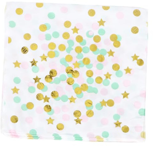 Papierservietten 20stücke Papier mit Sternen und Punkten | Weiche Einwegform, Saugfähig für Hochzeit und Feier, Klassisches Design, 20 Stück