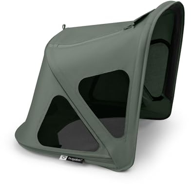 Bugaboo Fox und Fox Cub Sonnendach mit Lüftungsfenstern, ausziehbar für zusätzlichen und optimalen Sonnenschutz, wasserabweisend, kompatibel mit allen Bugaboo Fox und Fox Cub Modellen, Forest Green