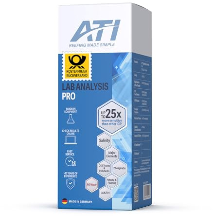ATI ICP Test Meerwasser Pro Laboranalyse mit Osmosewasser Analyse für Meerwasser Aquarium 1er Set inkl. Rückversand DE