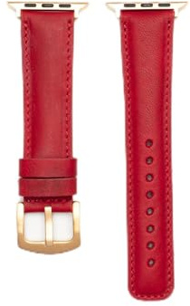 WACHIKOPA Handgefertigtes Echtes Leder Uhrenarmband für 38-41 mm Smartwatch, Patina-Effekt, Einfach zu Pflegen, Stilvoll und Langlebig (Magenta)