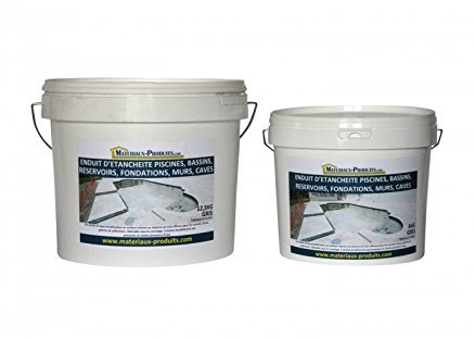 MATPRO - Enduit Étanche Piscine, Bassin, Réservoir, Fondation, Mur, Cave - Imperméabilisation Surface Interne/Externe - Apte Sous Carrelage - Gris - Seau 12,5Kg