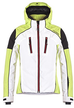 Hyra Damen SILVAPLANA Lady SKI Jacket Women, White/Lime Green, IT46 (L)