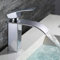 Homelody Robinet Lavabo cascade Mitigeur salle de bains Bec Aplati Rectangulaire en Lation Design Elégant Robinetterie vasque-bas