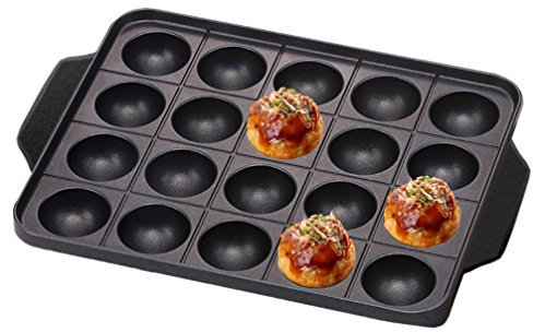 Happy Sales Antihaft-Backblech Takoyaki-Pfanne, Aebleskiver Ebelskivers Pfanne, gefüllte Pfannkuchenform, 20 Formen