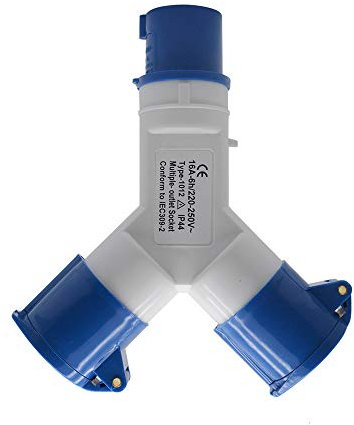 Divisor de 2 vías 32A 220v IP44 2 Way 3 pin Industrial Site Plug & Wall Socket Enchufe de conector de enchufe IP44 a prueba de agua 2P + Tierra Macho/Hembra