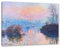 Pixxprint Claude Monet - Sonnenuntergang auf der Seine im Winter, Weiß, Größe: 120x80cm, Leinwandbild, fertig gespannt, Wandbild, Dekoration, Kunstdruck, kein Poster