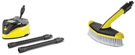 Kärcher Flächenreiniger T-Racer T 7 Plus (Spritzwasserschutz, Zwei Flachstrahldüsen) & WB 60 weiche Waschbürste zur Reinigung großer Flächen (passend für Kärcher Hochdruckreiniger K 2 bis K 7)