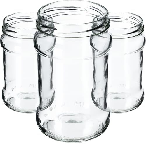 KADAX 10er Set Einmachgläser 315ml TO66 Ohne Deckel, Marmeladengläser Vorratsgläser Mason Jar mit Schraubdeckel, Luftdicht & Spülmaschinenfest, Honig- & Dessertgläser