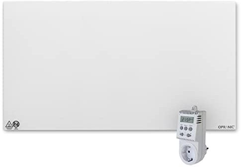 OPRANIC Premium Infrarotheizung mit Thermostat - Elektrische Wandheizung - Energiesparend - Deckenmontage Heizkörper - 5 Jahre Garantie (900 Watt)