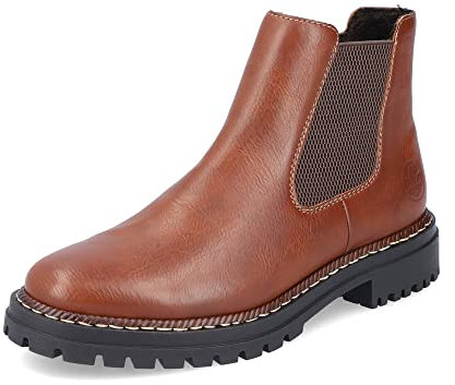 Rieker Damen Chelsea Boots 52051, Frauen Stiefeletten,uebergangsschuhe,uebergangsstiefel,Schlupfstiefel,flach,Stiefel,Bootee,braun (23),40 EU / 6.5 UK
