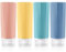 Opret Botellas de Viaje Silicona 4 Pack, Botes Rellenables Viaje de 100ml a Prueba de Fugas para Gel, Champús, Lociones y Artículos de Tocador, FDA Certificado Sin BPA
