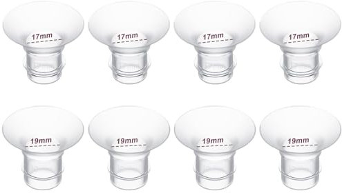 8PCS Flange Inserts 17mm/19mm,Compatible with Momcozy S12 Pro/M5/S9 Pro Hands-Free Breast Pump,Use for Medela/Spectra/Elvie/Willow/TSRETE/kmaier 24mm Shields/Flanges,Reduce 24mm to Other Size,4pc/size