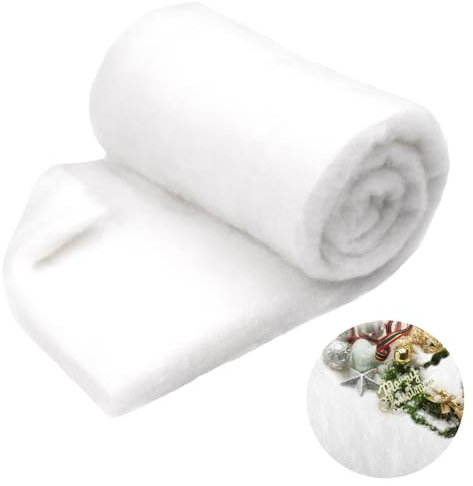 Hopton Ouate décorative de Noël, tapis de neige, ouate de neige, tapis de neige artificielle, décoration de coton, neige artificielle pour décorations de Noël, présentations de village, sous le sapin