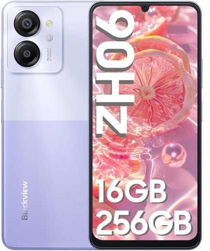 Blackview Color8 Smartphone, 16GB RAM+256GB ROM/1TB-TF Octa-Core, 6.75'' HD+/90Hz, 50MP+8MP, 6000mAh, Android 13, 4G Dual SIM Telefono Cellulare, Face ID/Fingerprint/OTG/3 Slot/3.5mm Jack, Viola