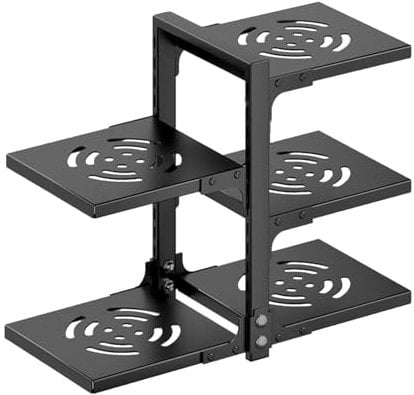 Gzsekken Pot Rack Organizer, Pot and Pan Stand Rack with 5 Adjustable Non-slip Dividers, Detachable Pot Lid Holder Stand Cookware Baking Tray Storage and Organiser for Kitchen (5 TIRES)