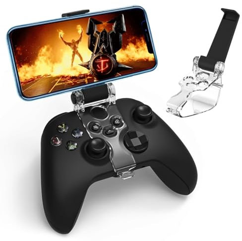 Sunmike Phone Mount für Xbox Series X/S Controller, Handyhalterung für Xbox Series X & Xbox Series S Phone Mount Clip Xbox Series X Zubehör Verstellbare Xbox Series S Controller Clamp Schwarz
