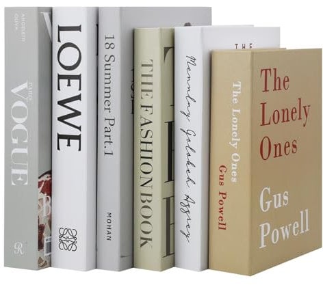 6 Libros Decorativos para el Hogar, Libro de Moda, Creativo en Inglés, Impresión de Letras Falsas, Simulación para Estantería