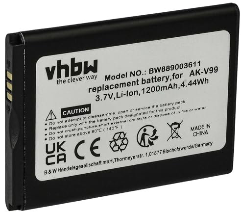 vhbw 1x Akku kompatibel mit Emporia Basic V26 Handy Smartphone Telefon (1200 mAh, 3,7 V, Li-Ion)
