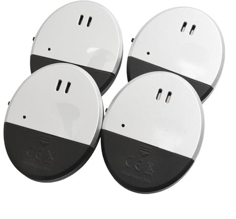 Lot de 4 détecteurs de vibrations fins pour fenêtre, porte d'abri de jardin, détecteur de bris de verre, 130 dB, pour la maison, le bureau, le dortoir, la sécurité des camping-cars, 64 x 51 x 10,5 mm