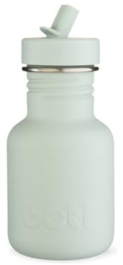 One Green Bottle – BOTL Tough Canteen Water Bottle with Sports Cap, Stainless Steel, Non-Insulated, Single-Skinned Eco Water Canteen, 350ml (Sage)