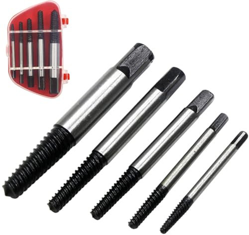 Schraubenausdreher Set Profi, 5 Stück Linksausdreher Set Profi, Ausdreher Set, Schraubenentferner, Schrauben Ausdrehwerkzeug, Linksbohrer, Spiral Screw Extractor