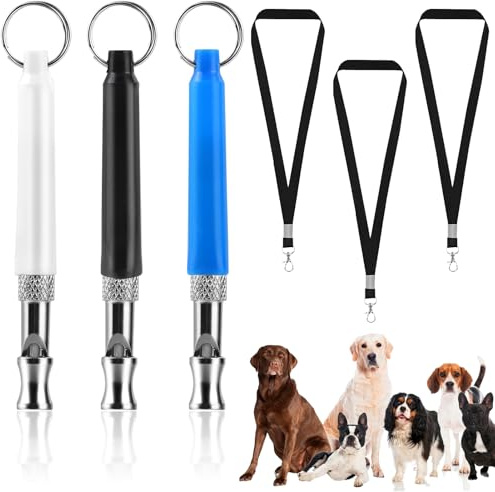 AONAYO 3 Stück Hundepfeife,Hundepfeife Hochfrequenz Lautlos,Metall Hundepfeifen,Erziehungshilfen Für Hunde,Für Hören Sie Auf Zu Bellen Und Trainieren Sie Ihren Hund