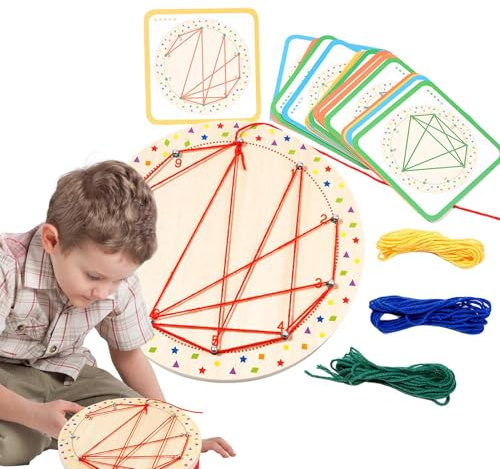Mathematikbretter – Mathematisches Lernspielzeug – Spieltisch komplett mit 20 Karten und 4 elastischen Bändern – für und Mädchen für Schule und Klassenzimmer für Reisen und
