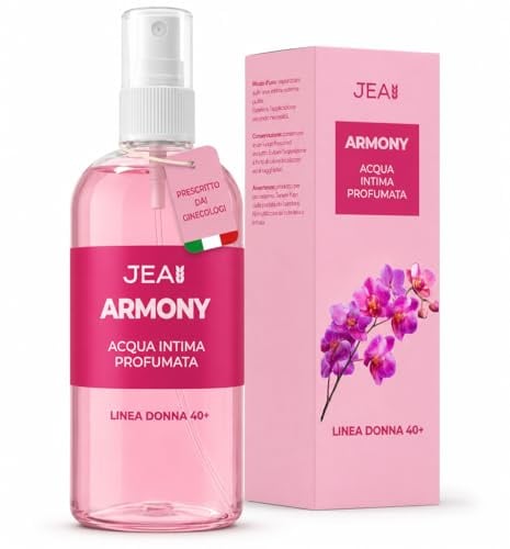 JEA Armony Acqua Intima Profumata Donna 40+ 100 ml - Deodorante Rinfrescante per Zone Intime Esterne, anche in Menopausa, con Acido Ialuronico e Estratti Naturali di Aloe Vera e Avena