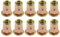 LBY 60 dadi rivetti in acciaio al carbonio, dadi filettati M6 (metà esagonali), kit assortito, in acciaio al carbonio zincato giallo