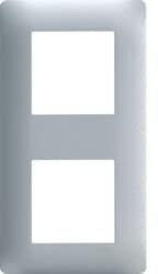 plaque 2 postes - hager essensya - entraxe 71 mm - titane - hager we492