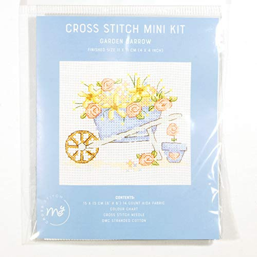 DMC Cross Stitch Mini Kit - Garden Wheelbarrow - by Creative World of Crafts