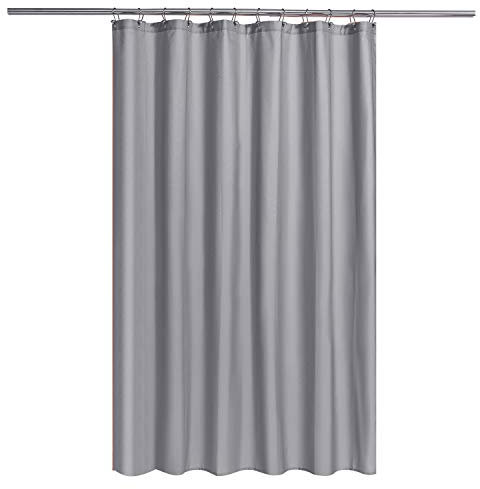 N&Y HOME Rideau de Douche en Tissu ou Doublure avec aimants – Rideau de Douche Gris pour Salle de Bain de qualité hôtelière, Lavable en Machine, Hydrofuge – 183 x 183 cm