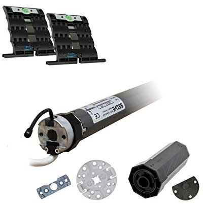 smarotech® Nachrüstset zum Modernisieren von Gurt/Kurbel: smarotech® Montageset SW40 (für 40mm 8-kant-Wellen) inkl. Selve Rollladenmotor SE Pro-COM 1/6 (bis 2,6m²) und ohne Sender