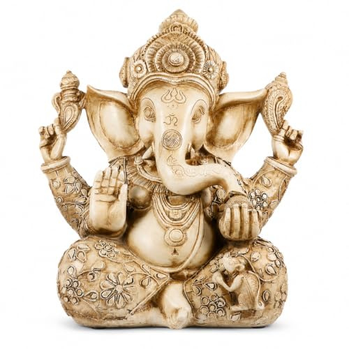 Señor Ídolo Estatua de elefante Buda Ganesh escultura 26. 5 x 30. 5 cm Blessing Home Diwali Decoración Resina Arte Artesanía Escritorio Ornamento
