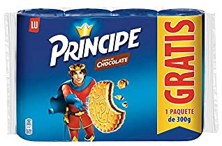 GALLETAS RELLENAS DE CHOCOLATE PRINCIPE 4 PAQUETES 300 GR (6 PACKS)