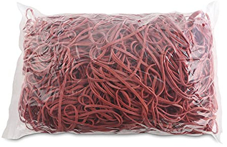 OFFICE PRODUCTS Gummibander Durchmesser: 130mm Farbe: Rot/Gewicht: 1000g - 1 kg/Haushaltsgummi Gummiringe Gummi/Kautschuk 60% / Gummis für Zuhause Büro Schule