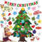 MiuCo 3D Felt Christmas Tree with Christmas Banner Set, 3.7FT DIY Wall Hanging Xmas Tree Kit with 48pcs Detachable Ornaments for Wall Decor Home Door Hanging Decoration